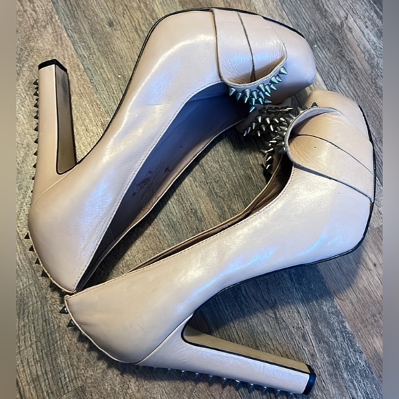 Vince Camuto Shoes - Vince Camuto Nude Heels with Studded Detail